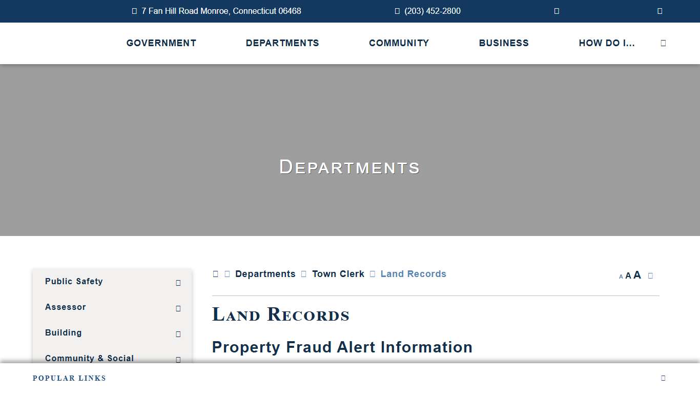 Town of Monroe - Land Records