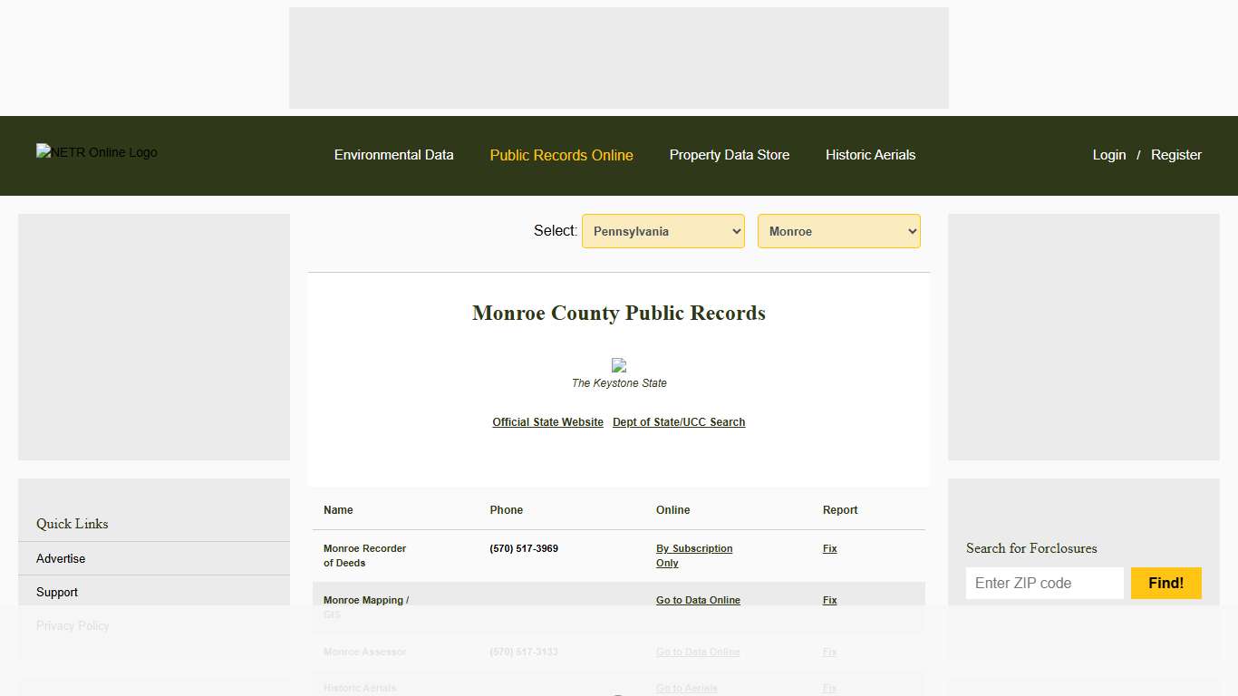 NETR Online • Monroe • Monroe Public Records, Search Monroe Records, Monroe Property Tax, Pennsylvania Property Search, Pennsylvania Assessor